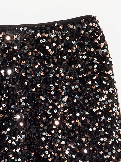 Jupe en velours avec sequins - Kiabi