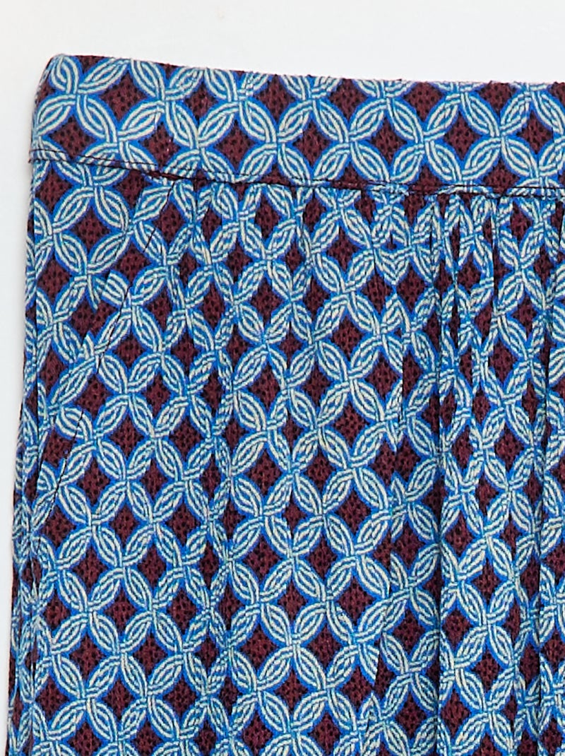 Jupe évasée légère motif wax Violet - Kiabi