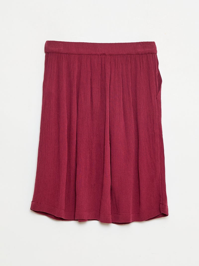 Jupe évasée légère unie Rouge - Kiabi