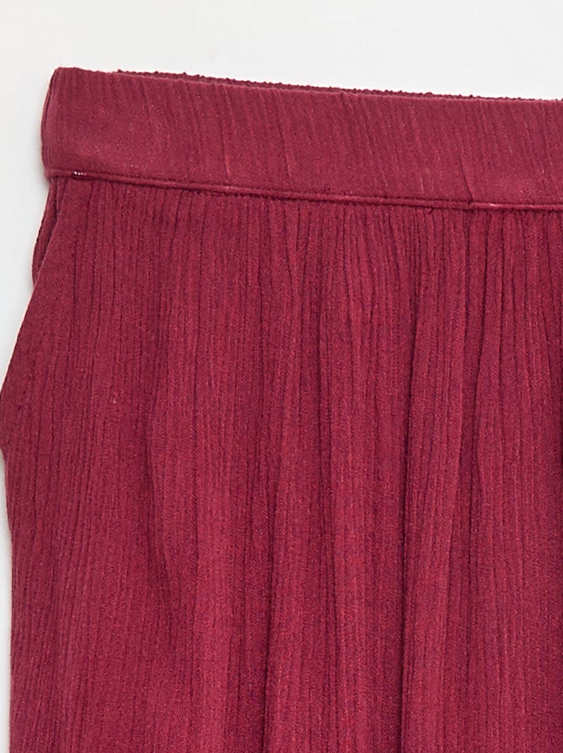 Jupe évasée légère unie Rouge - Kiabi