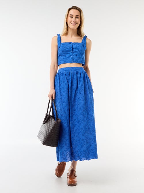 Jupe longue avec broderie anglaise - Kiabi