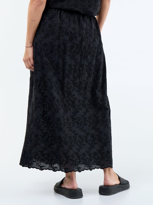 Jupe longue avec broderie anglaise - Kiabi