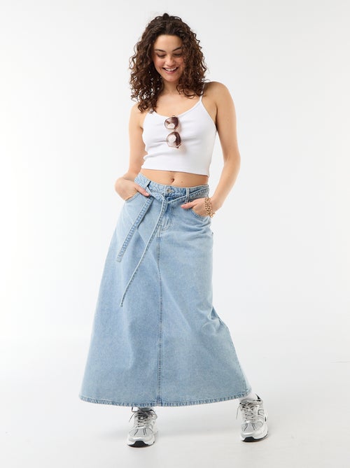Jupe longue en jean - Kiabi
