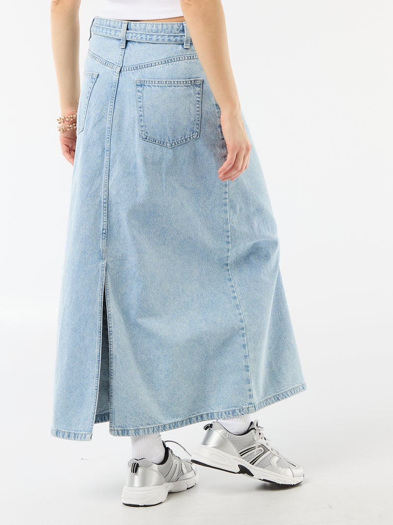 Jupe longue en jean Bleu - Kiabi