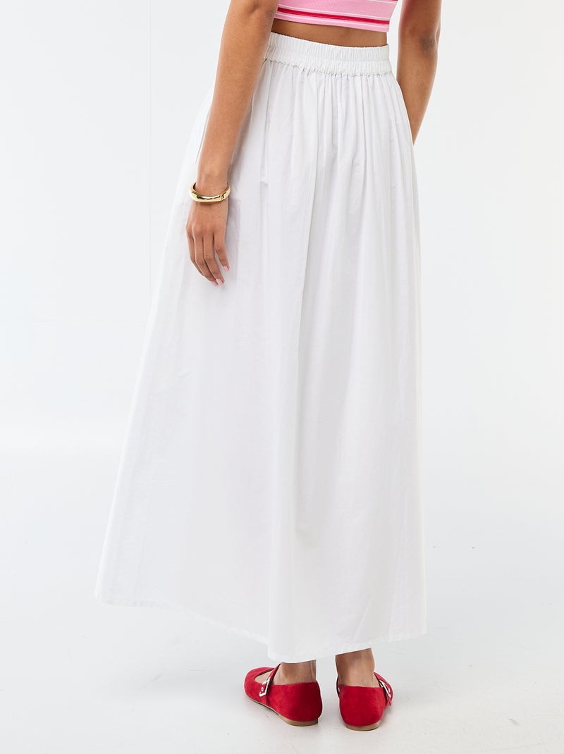 Jupe longue et large évasée Blanc - Kiabi