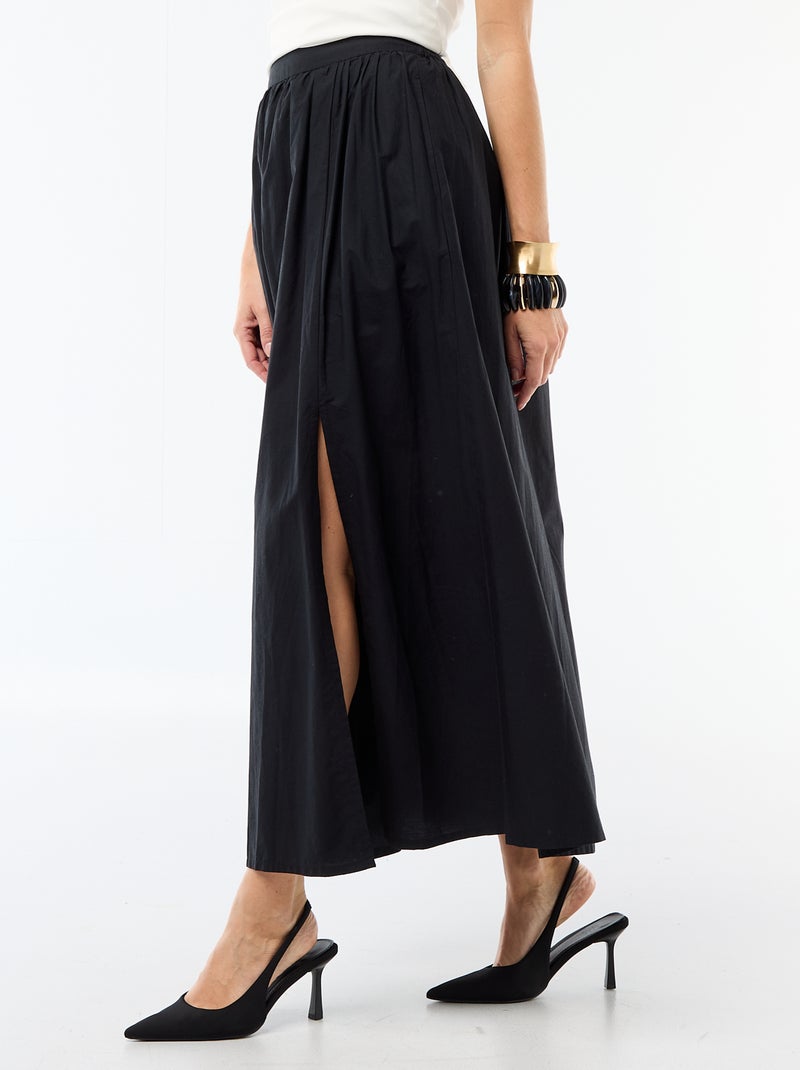 Jupe longue et large évasée Noir - Kiabi