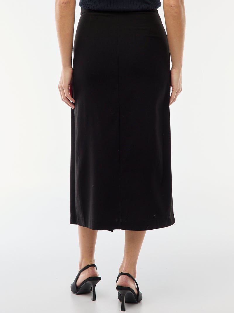 Jupe midi asymétrique Noir - Kiabi