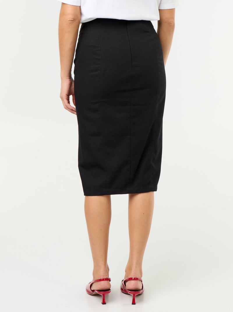 Jupe midi coupe moulante Noir - Kiabi