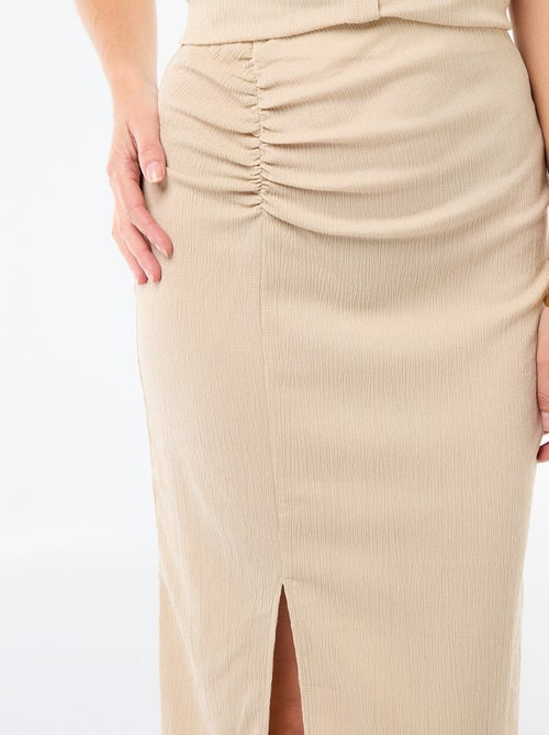 Jupe midi en maille texturée - Kiabi