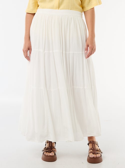 Jupe midi en matière crépon - Kiabi