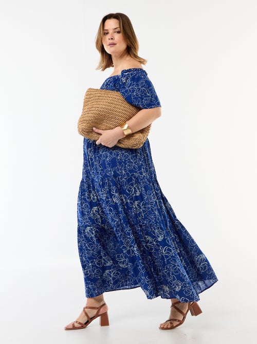 Jupe midi en matière crépon - Kiabi