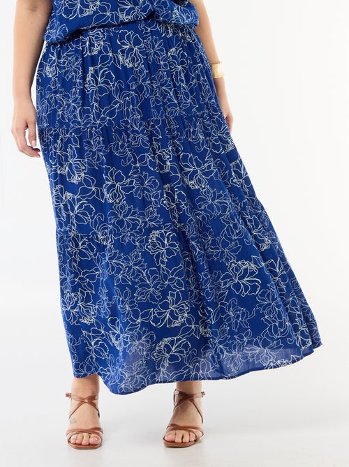 Jupe midi en matière crépon - Kiabi