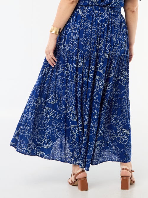 Jupe midi en matière crépon - Kiabi