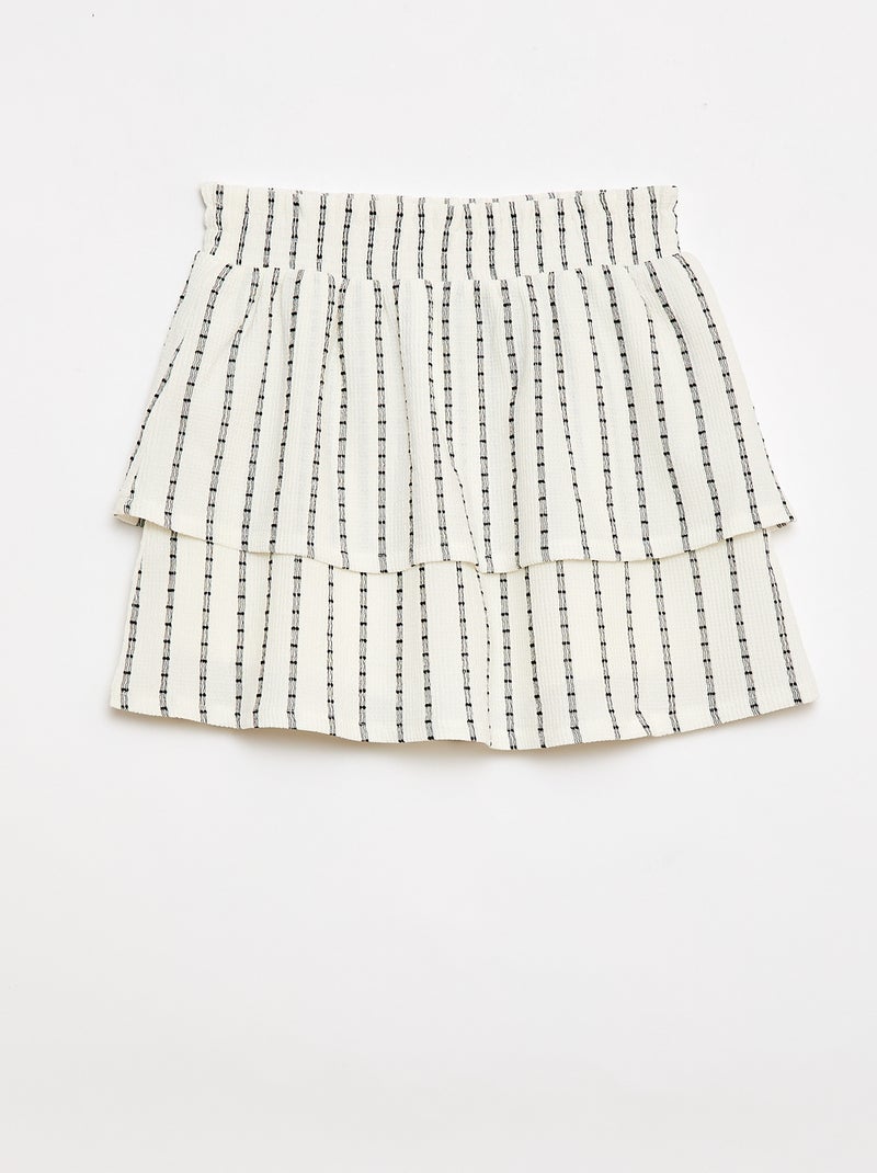 Jupe short à fines rayures verticales Blanc - Kiabi