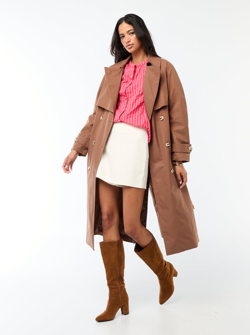 Jupe short à taille haute Blanc - Kiabi