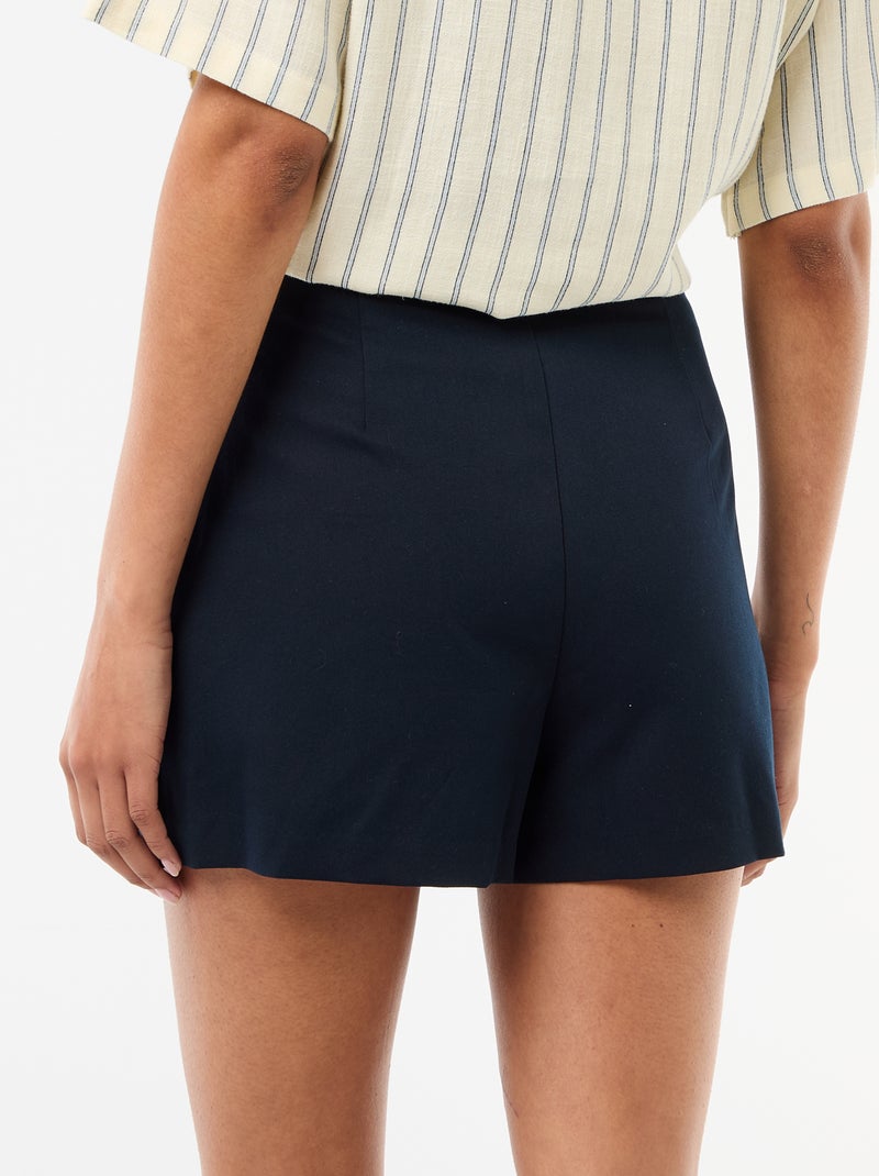 Jupe short à taille haute Bleu - Kiabi