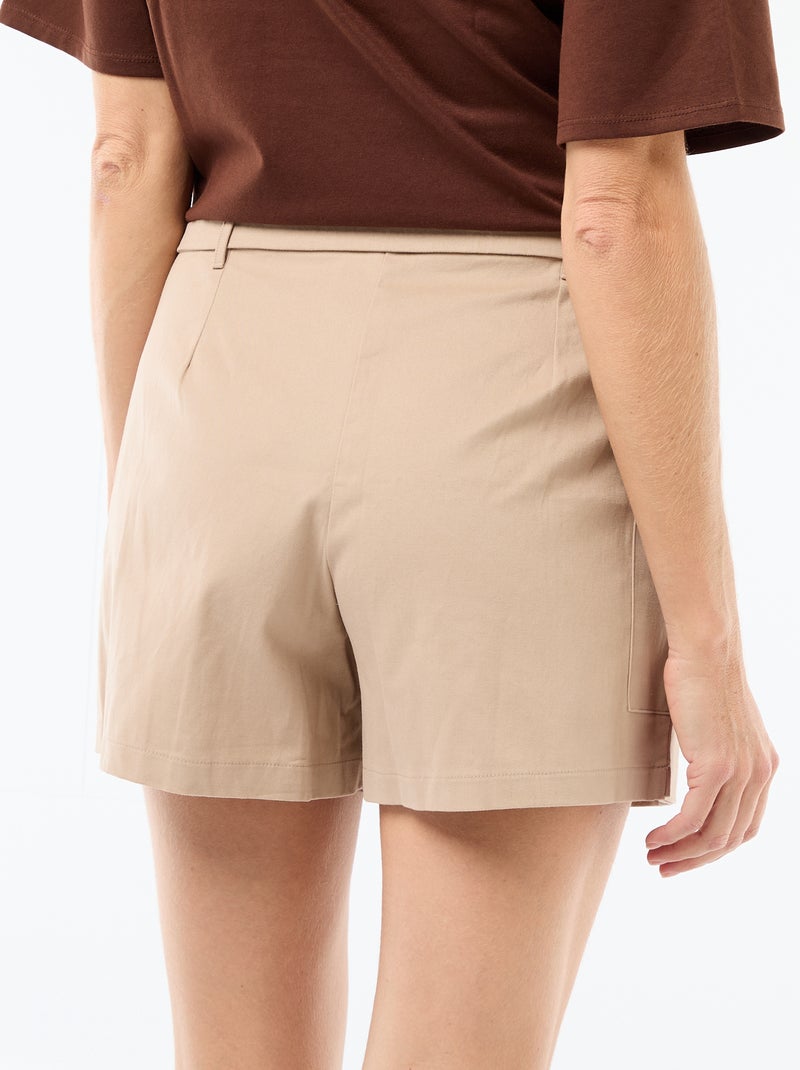 Jupe short courte avec ceinture Beige - Kiabi