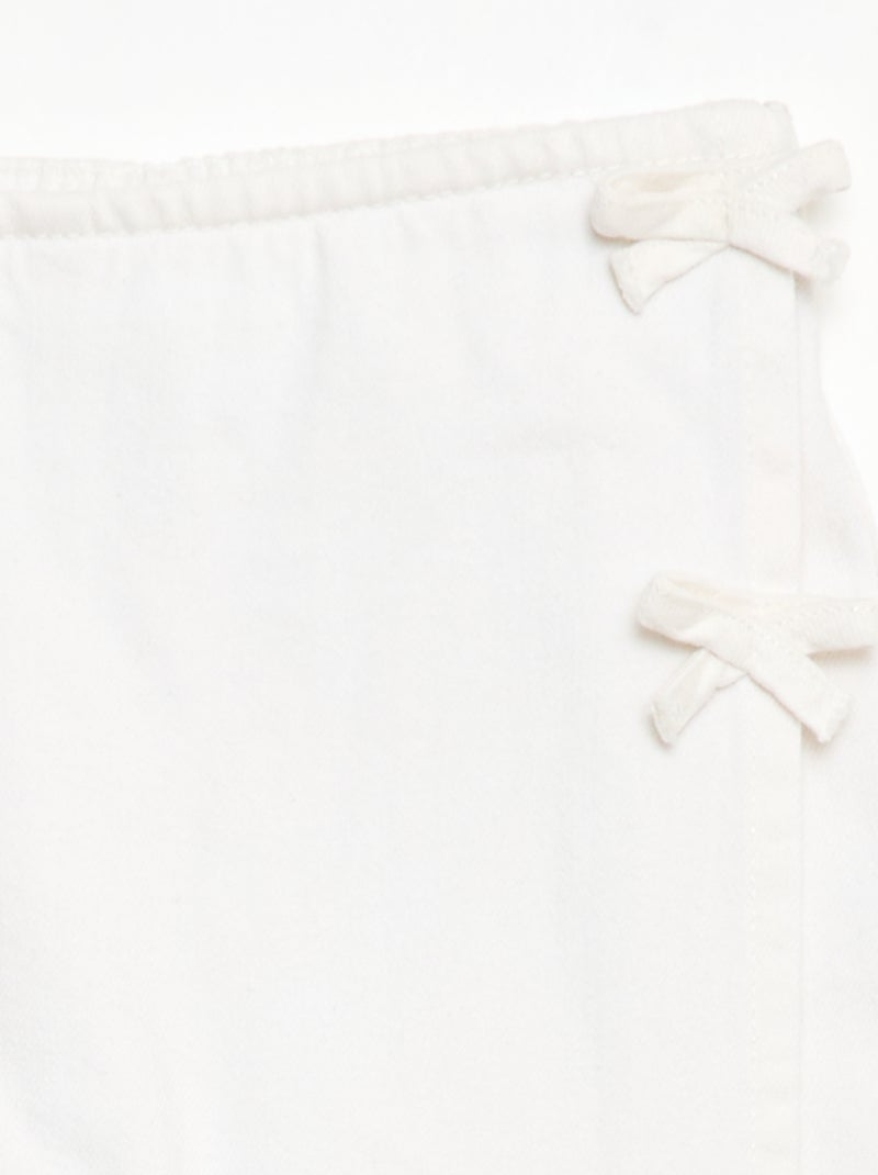 Jupe short courte en jean avec nœuds Blanc - Kiabi