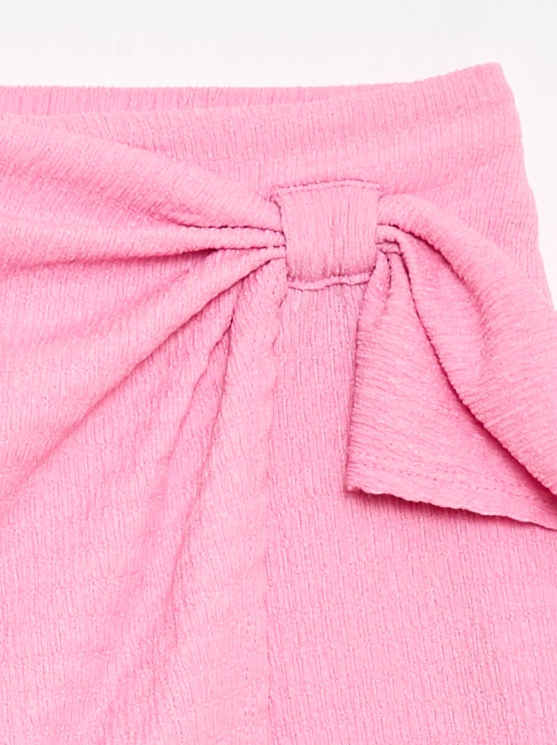 Jupe-short courte en maille légère unie Rose - Kiabi