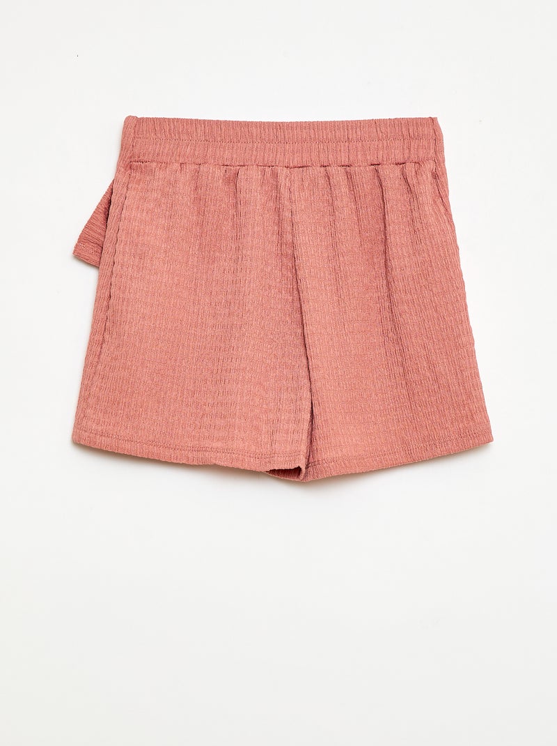 Jupe-short courte en maille légère unie Vieux rose - Kiabi