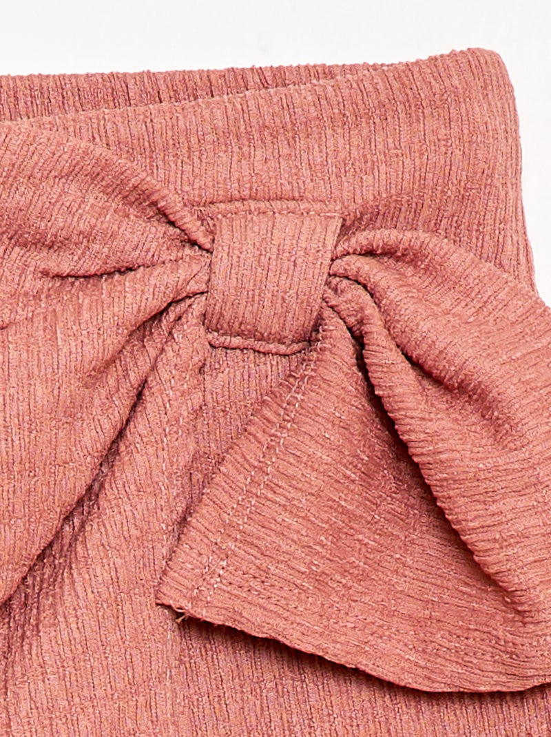 Jupe-short courte en maille légère unie Vieux rose - Kiabi
