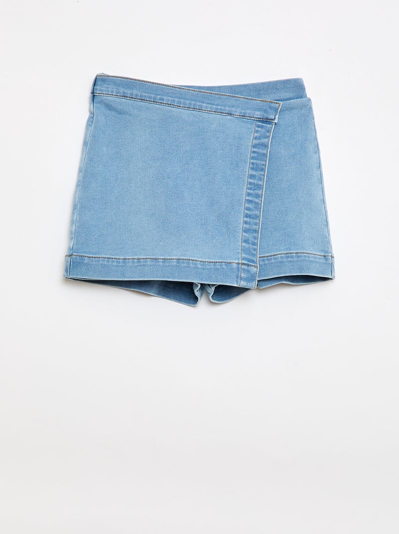 Jupe-short en denim Bleu - Kiabi