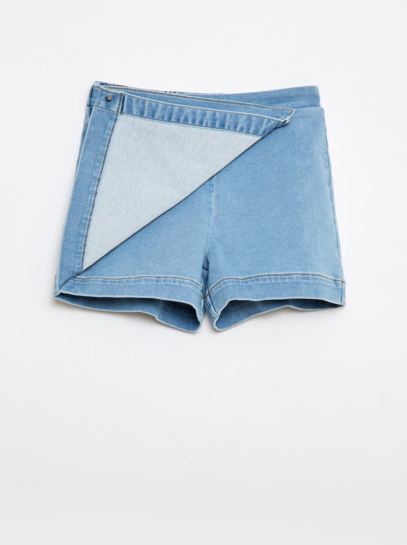 Jupe-short en denim Bleu - Kiabi