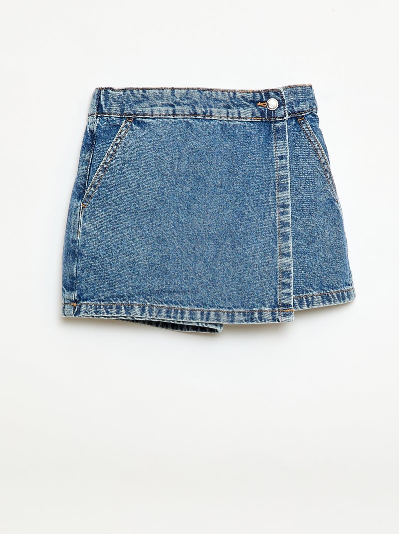 Jupe short en jean Bleu - Kiabi