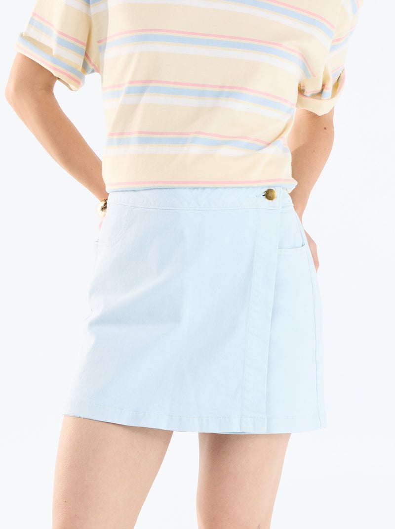 Jupe short en jean Bleu - Kiabi