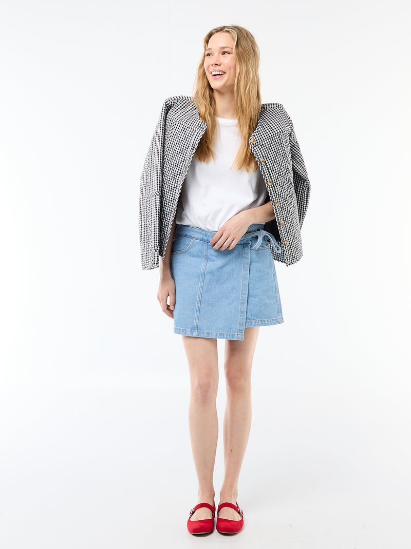 Jupe short en jean Bleu - Kiabi