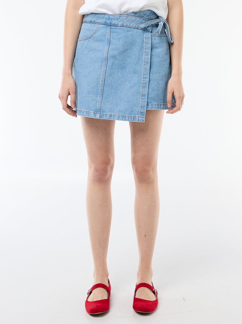 Jupe short en jean Bleu - Kiabi