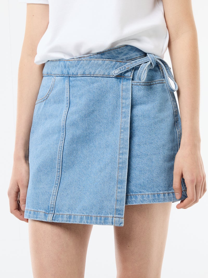 Jupe short en jean Bleu - Kiabi