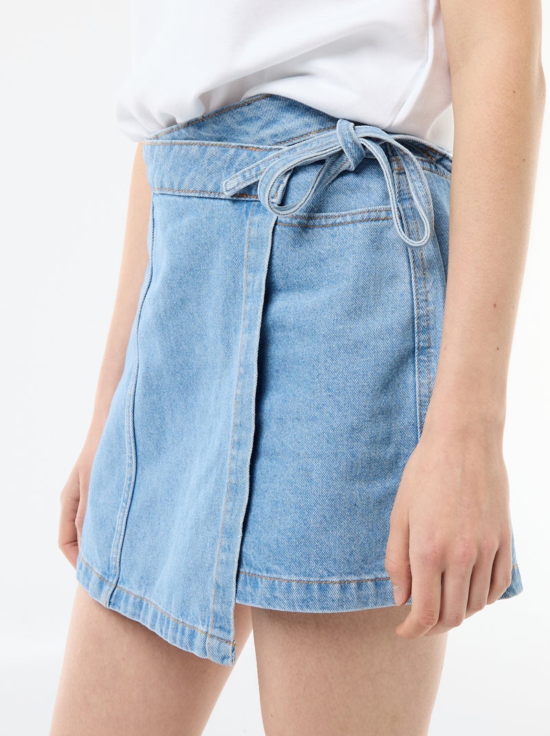 Jupe short en jean Bleu - Kiabi