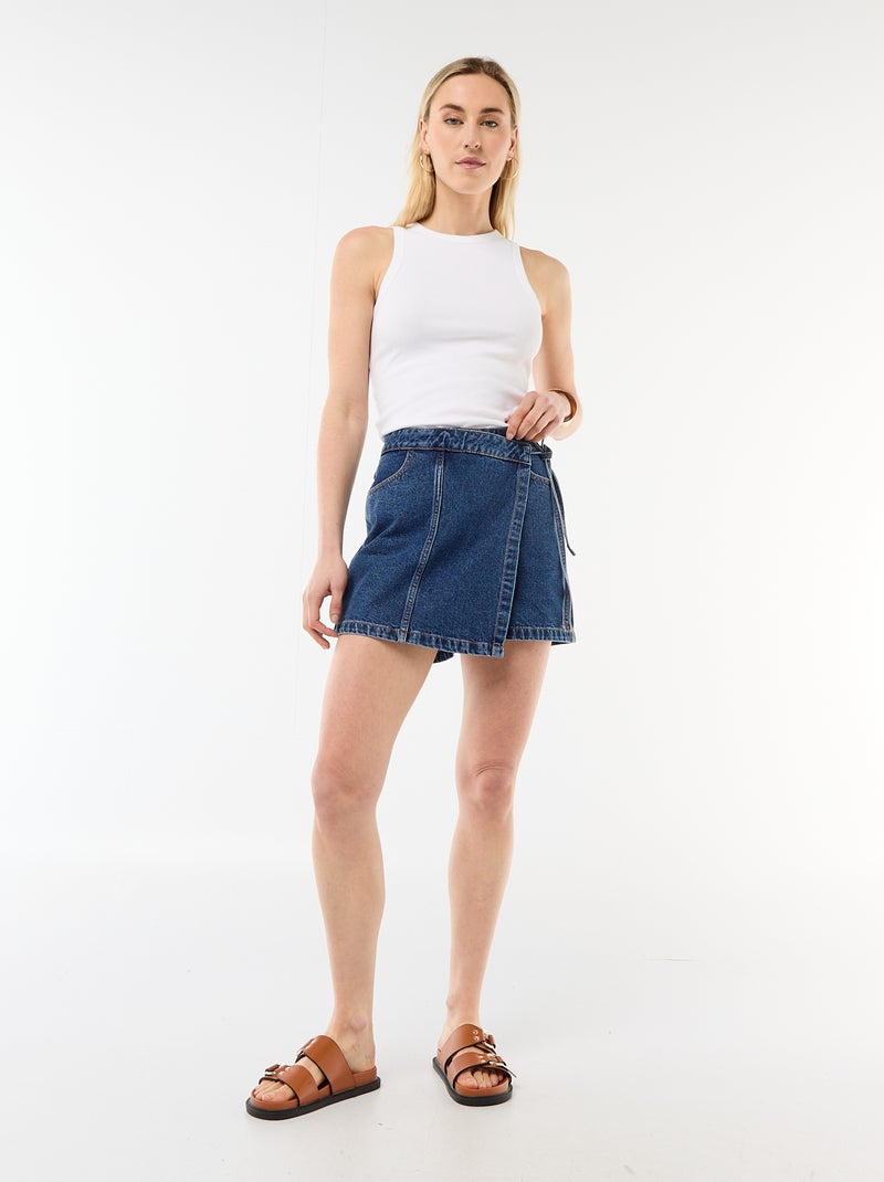 Jupe short en jean Bleu - Kiabi