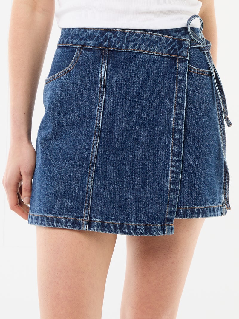 Jupe short en jean Bleu - Kiabi