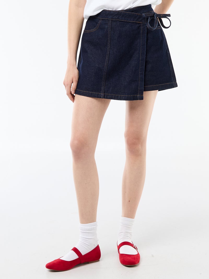 Jupe short en jean Bleu - Kiabi