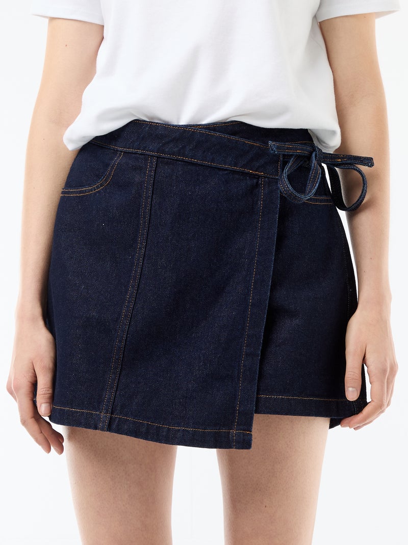 Jupe short en jean Bleu - Kiabi