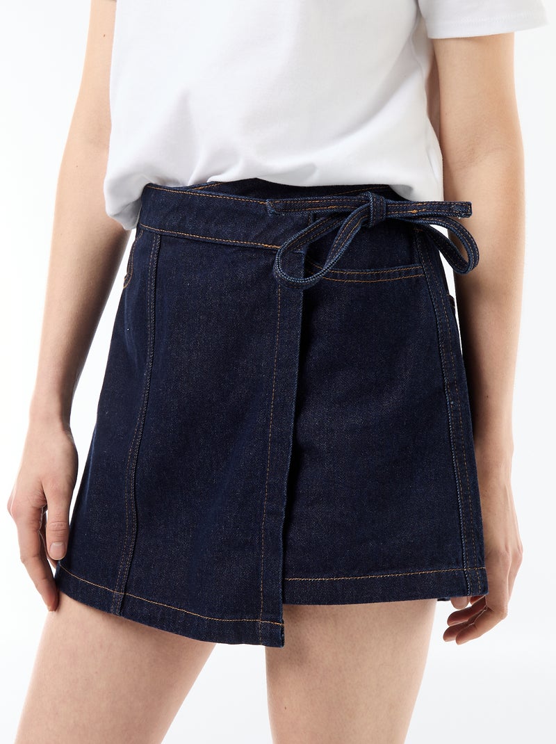 Jupe short en jean Bleu - Kiabi