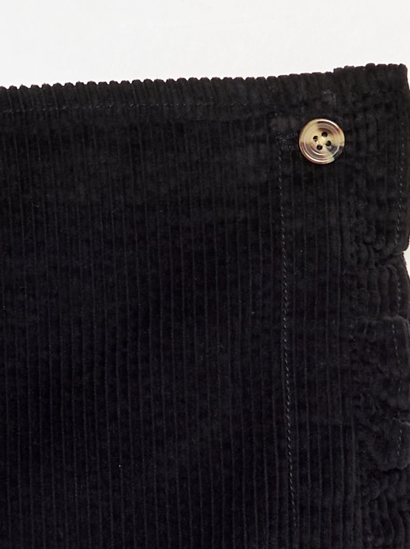 Jupe short en velours côtelé Noir - Kiabi