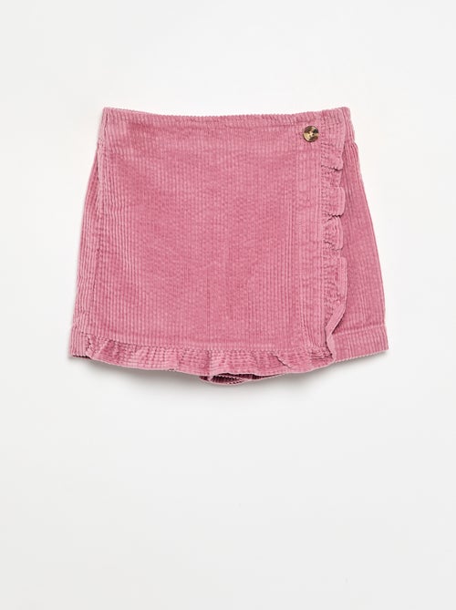 Jupe short en velours côtelé - Kiabi