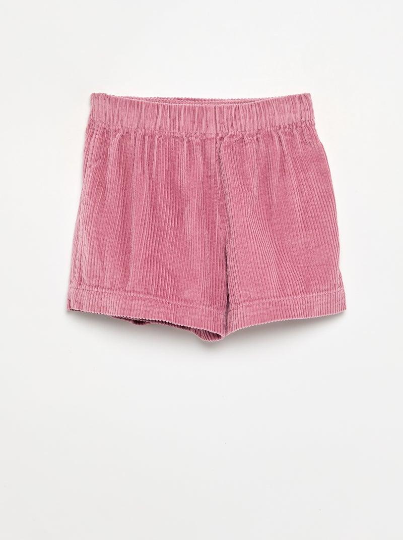 Jupe short en velours côtelé Rose - Kiabi