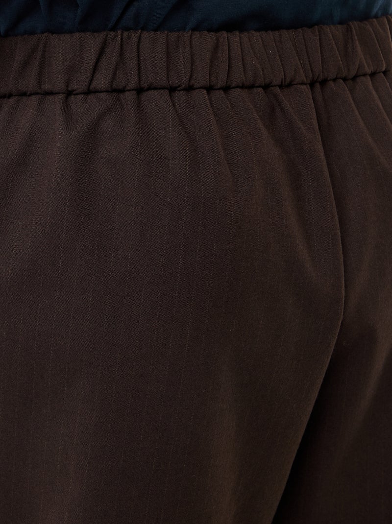 Jupe short fines rayures Marron - Kiabi