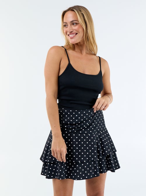 Jupe volantée à pois - Kiabi