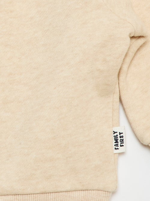 Kapuzen-Sweatjacke aus angerautem Molton mit Reissverschluss - Kiabi