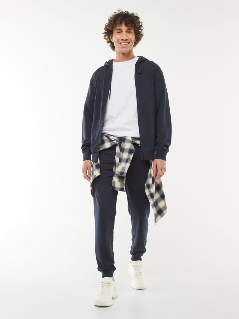 Kapuzen-Sweatjacke aus Fleece Blau - Kiabi