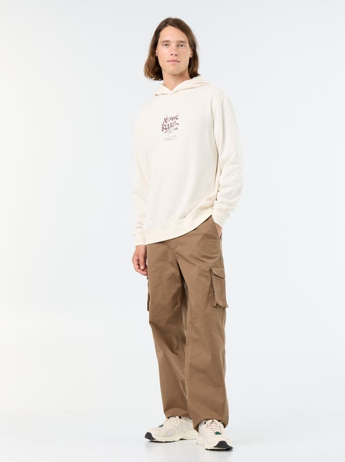 Kapuzen-Sweatshirt aus bedrucktem Fleece - Kiabi
