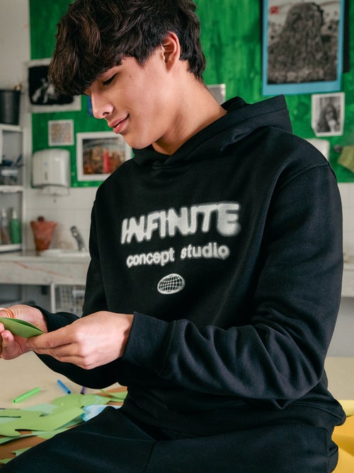 Kapuzen-Sweatshirt aus bedrucktem Fleece - Kiabi