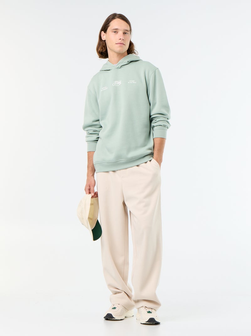 Kapuzen-Sweatshirt aus bedrucktem Fleece Vert - Kiabi