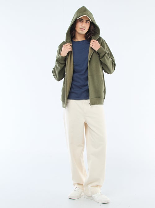 Kapuzen-Sweatshirt aus Fleece mit Reissverschluss - Kiabi