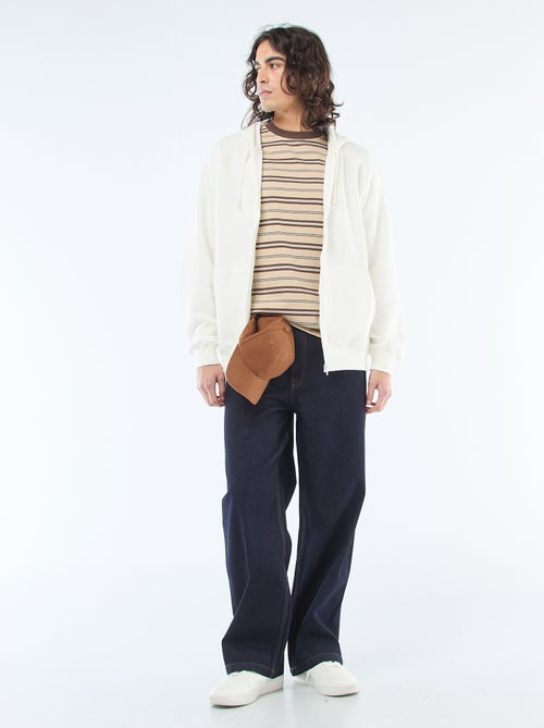 Kapuzen-Sweatshirt aus Fleece mit Reissverschluss - Kiabi